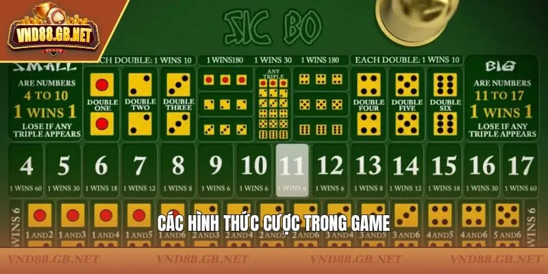 Các hình thức cược trong game